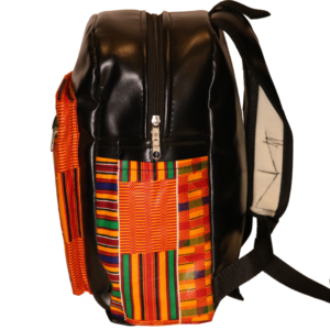 African Print Afrocentric Faux Leather Rucksack – Gye Nyame
