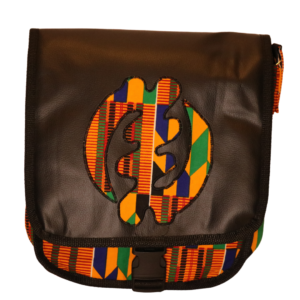 African Print Afrocentric Faux Leather Satchel Bag – Gye Nyame
