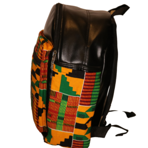 African Print Afrocentric Faux Leather Rucksack – Gye Nyame