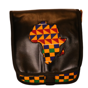 African Print Afrocentric Faux Leather Satchel Bag – Africa Map (1)