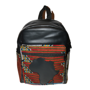 African Print Afrocentric Faux Leather Rucksack 2