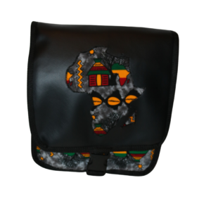 African Print Afrocentric Faux Leather Satchel Bag – Africa Map (2)