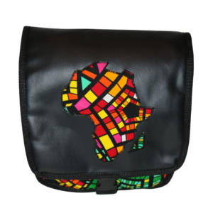 African Print Afrocentric Faux Leather Satchel Bag – Africa Map (3)