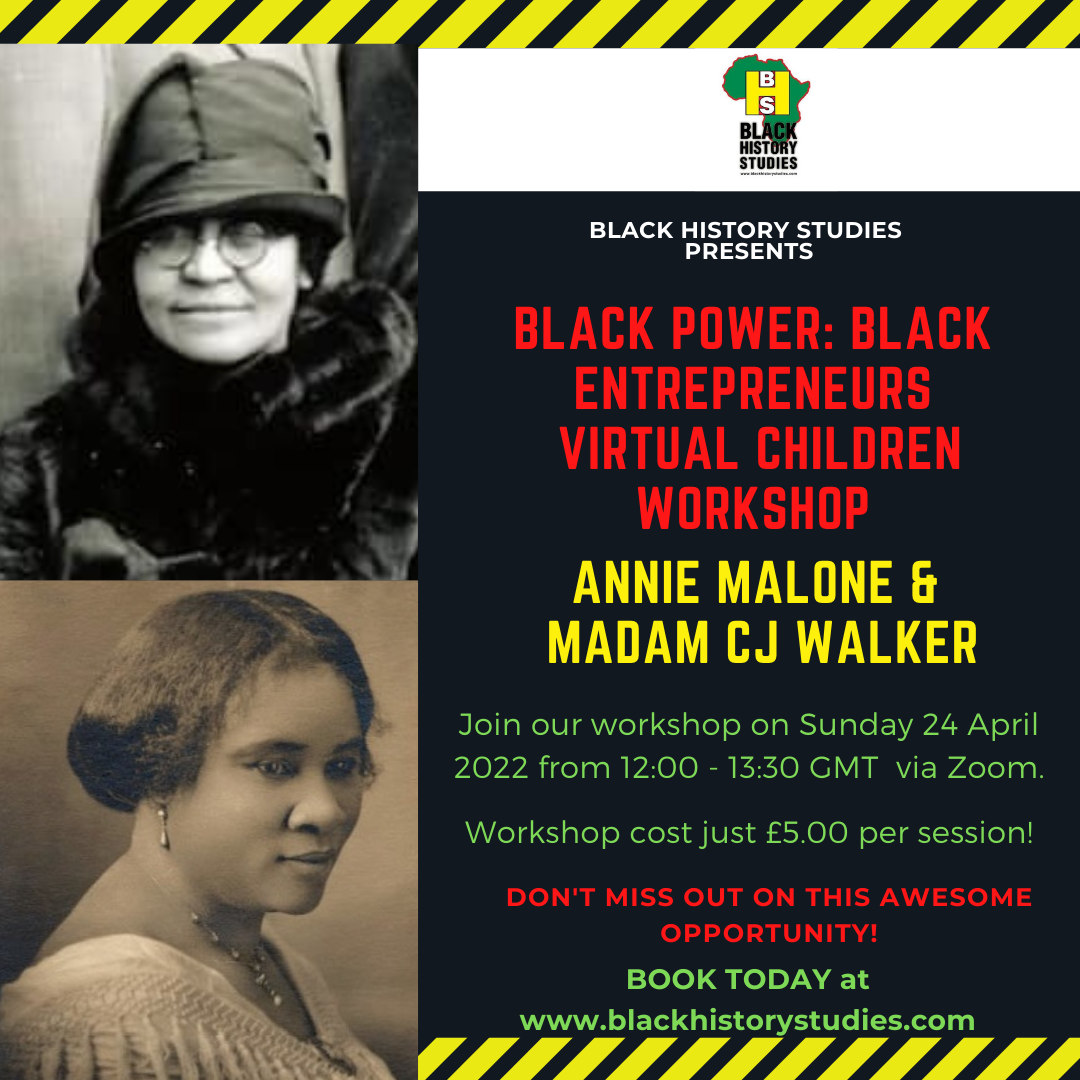 You are currently viewing VIRTUAL Black History Children Workshop: Annie Malone & Madam CJ Walker