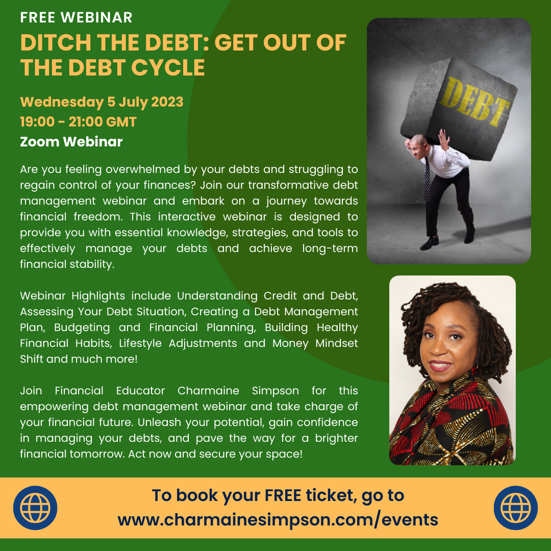You are currently viewing Free Webinar: Ditch the Debt: Get out of the Debt Cycle – Wed 5 July 2023