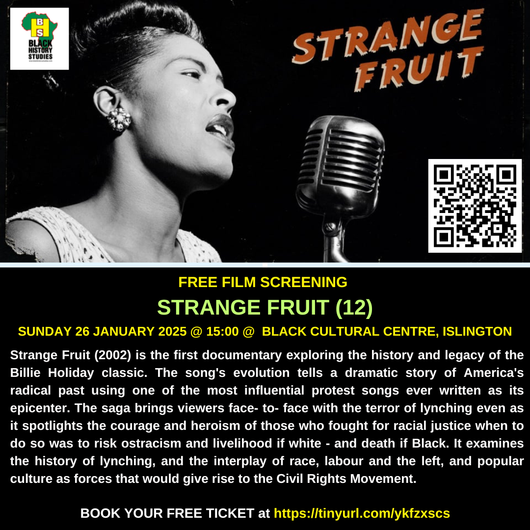 Read more about the article FREE Film Screening: Strange Fruit – Sunday 26 January 2025