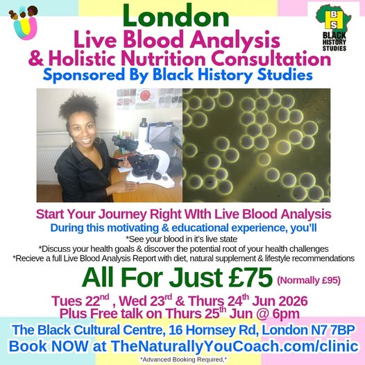 Read more about the article The Naturally You Clinic – Live Blood Analysis & Holistic Nutrition Consultations – Tues 23rd – Thurs 25th June