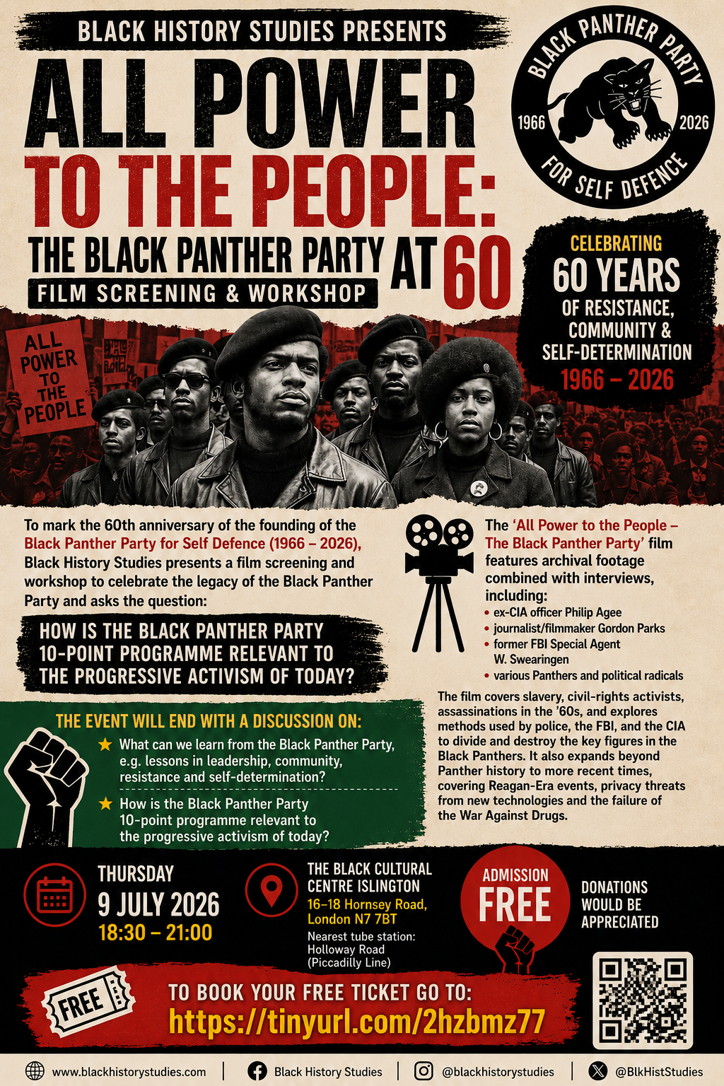 Read more about the article FREE Screening – All Power to the People: The Black Panther Party at 60
