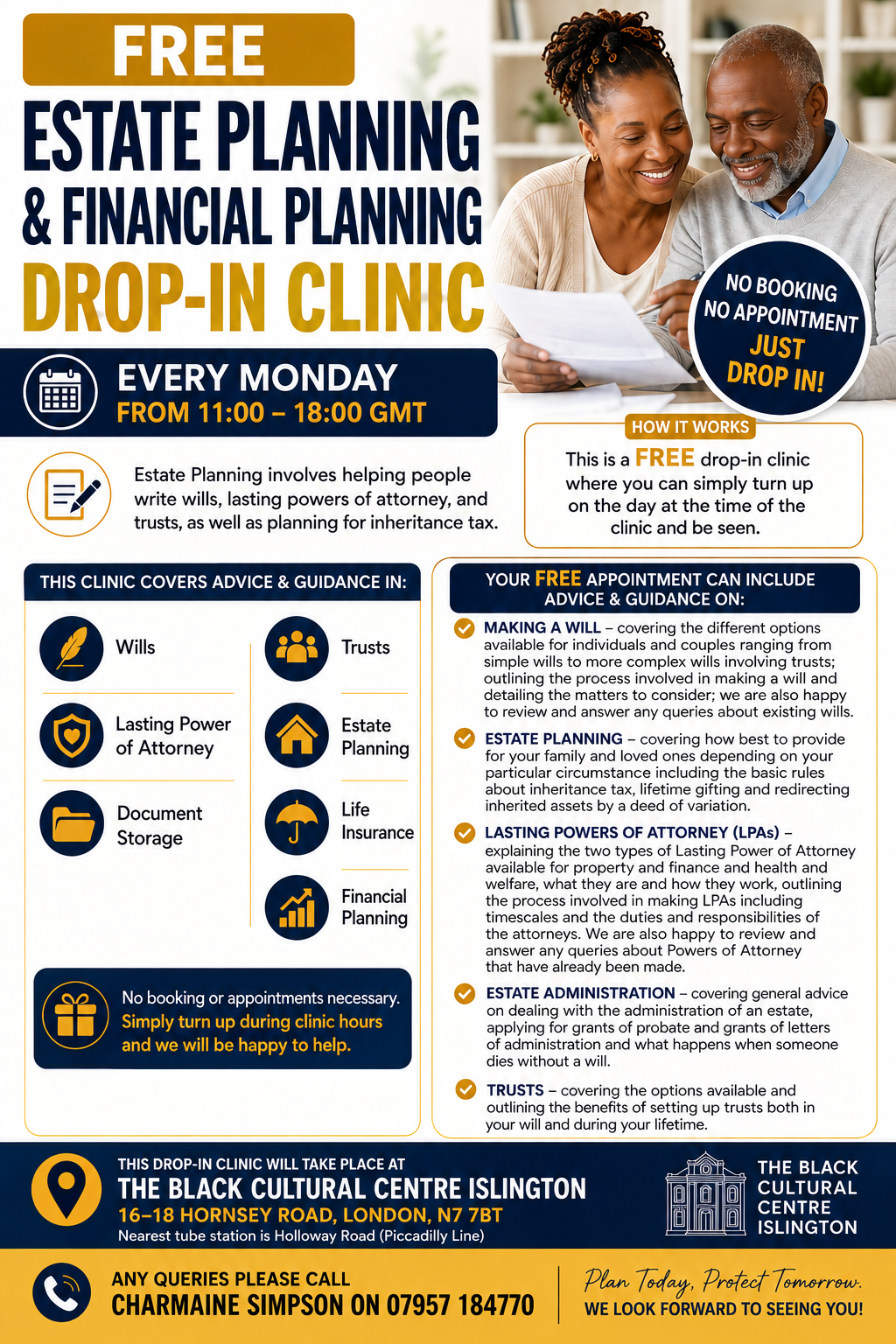 Read more about the article FREE Estate Planning Drop-In Clinic – Monday 19 October 2026