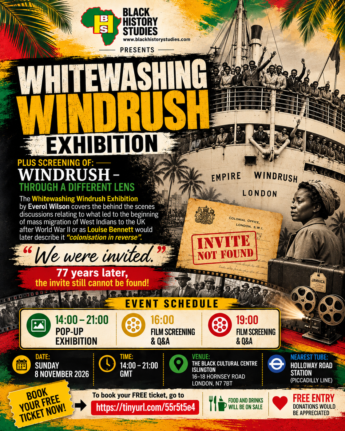 Read more about the article Whitewashing Windrush Exhibition – Sunday 8 November 2026
